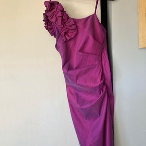 One Shoulder Hailey Logan Shimmery Party Dress